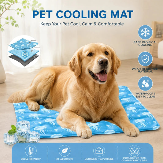 Alfombrilla Refrescante para Mascotas, Varios Tamaños, Almohadilla de Verano Extra Gruesa para Perros y Gatos, Impermeable Resistente a Mordiscos y No Permeable